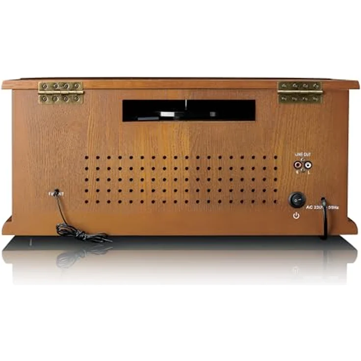 Lenco TCD-2571 Plattenspieler für Schallplatten - Bluetooth Plattenspieler mit Lautsprecher - DAB+ Radio - CD-Player - Kassettendeck - 3 Geschwindigkeiten - Riemenantrieb - 2 x 5 Watt - Holz – Bild 4