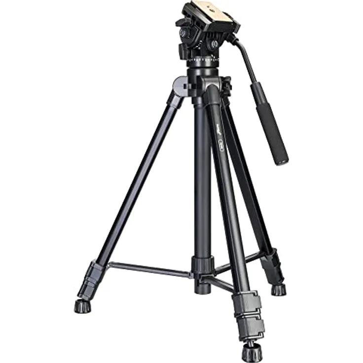 Levenhuk Level Plus VT20 Stabiles Bodenstativ Mit Wasserwaage, Fluidkopf Und 600—1650 mm Höhe Für Optische Geräte Bis Zu 10 kg