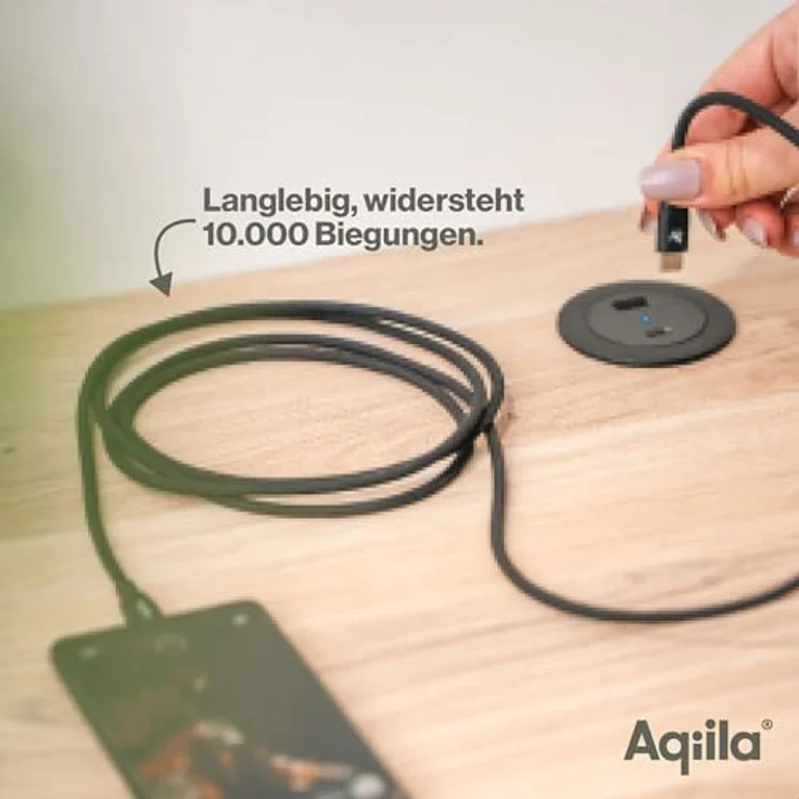 Aqiila Ladekabel für iPhone, USB-C Lightning [MFi-Zertifiziert], 30W, 480Mbps, PD Technologie, geflochten, 1m, Schwarz – Bild 4