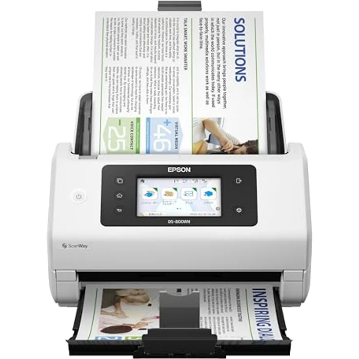 Epson WorkForce DS-800WN Dokumentenscanner, 600 x 600 DPI, WLAN, 10,9 cm Farb-Touchscreen, grau/weiß – Bild 2