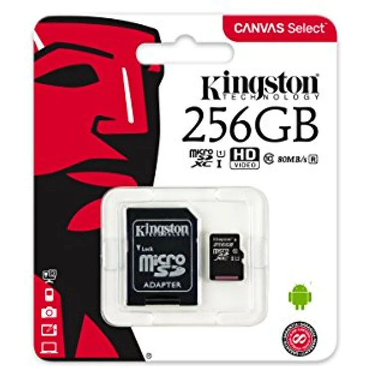 Kingston SDCS-256GB MicroSD Canvas Select Geschwindigkeiten der Klasse 10 UHS-I – bis zu 80 MB-s Lesezugriff (mit SD-Adapter)- Erwecken Sie HD-Videos zum Leben – Bild 3