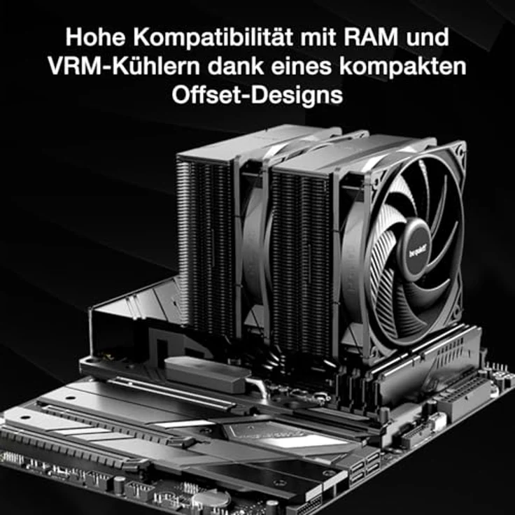 be quiet! Pure Rock Pro 3 CPU-Kühler - Leistungsstarker Kühlkörper mit 2x 120-mm-PWM-Lüftern, schwarz – Bild 6