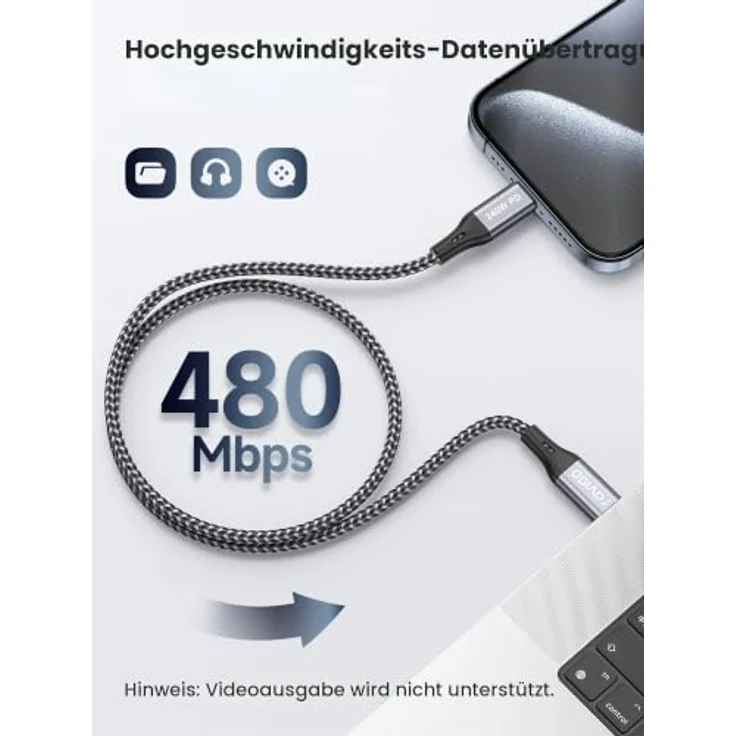 RAVIAD 240W USB C Kabel 1M, 2 Stück, PD 3.1 Schnellladekabel mit E-Marker Chip, Kompatibel mit iPhone 17 und Samsung Galaxy S23 – Bild 4