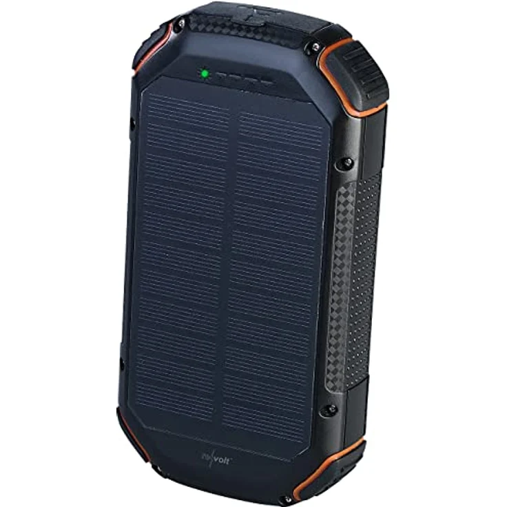 reVolt Solar Ladegeräte: Solar-Powerbank mit 20 Ah, Qi-kompatibel, USB-C, 15 W, SOS-Licht, IP54 (Powerbank Für Handy) – Bild 2