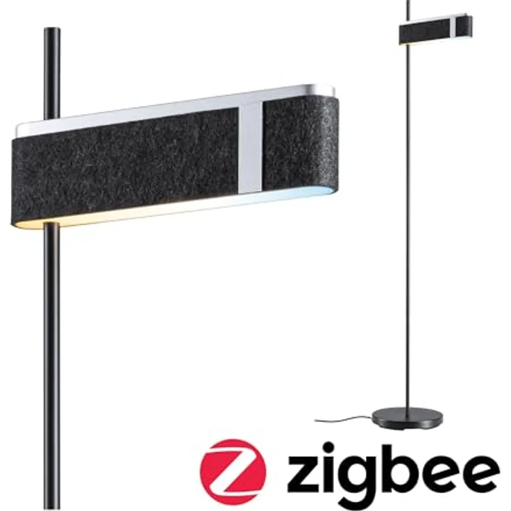 Paulmann Smart LED-Stehleuchte Jagun, anthrazit, ZigBee 3.0 mit Tunable White und schalldämpfendem Filzschirm, 151 cm – Bild 14