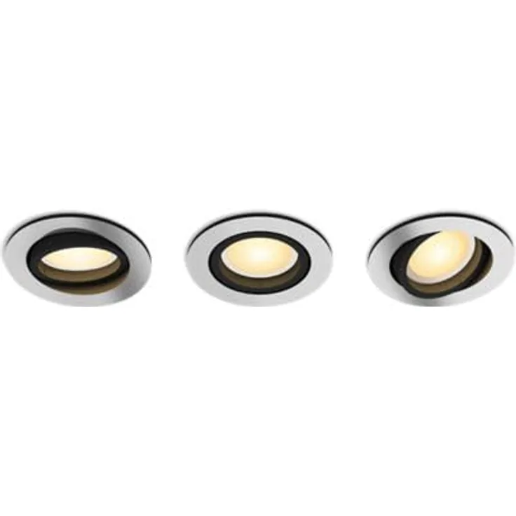 Philips Hue Milliskin recessed R. aluminium 3x5W, Smarte Deckenbeleuchtung in Silber