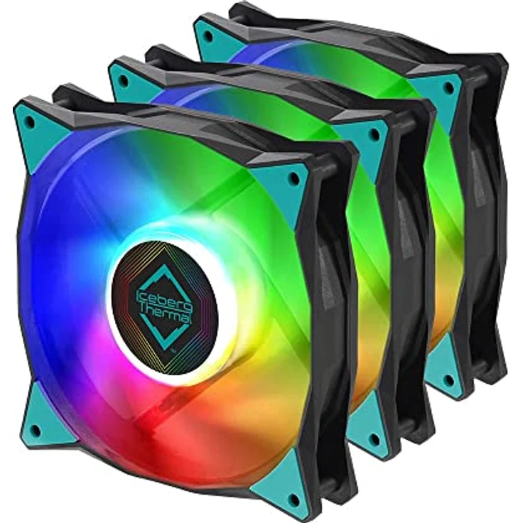 Iceberg Thermal IceGALE RGB 120 mm PWM Dual Kugellager ARGB Gehäuselüfter adressierbar 3er-Pack, Schwarz – Bild 1