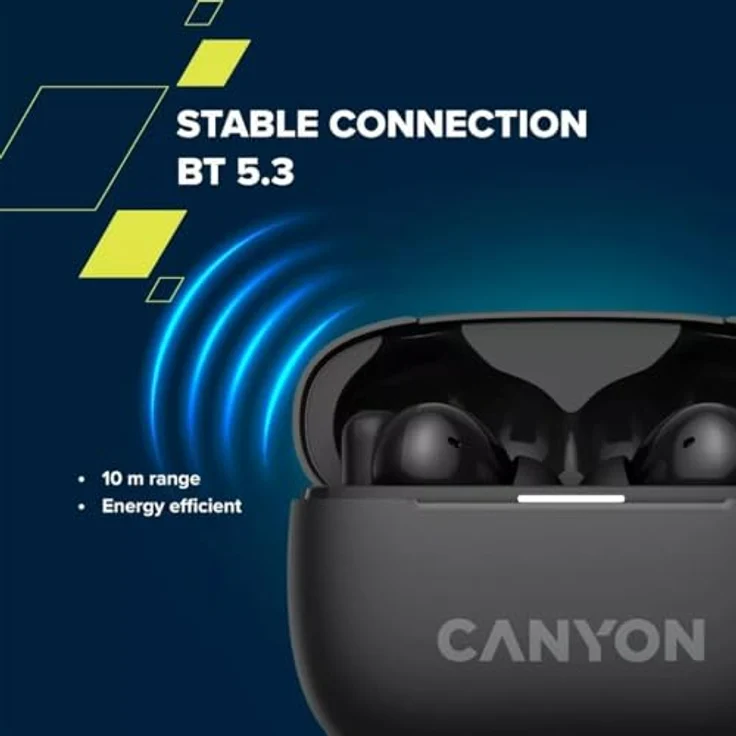 CANYON Bluetooth Headset TWS-10 lila, Energieeffizientes Bluetooth 5.3, Aktive Geräuschunterdrückung – Bild 3