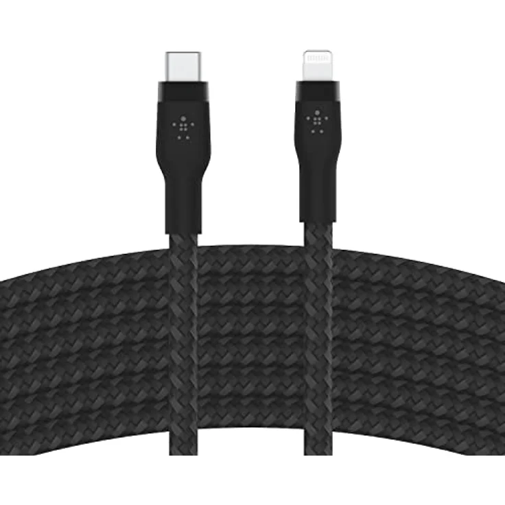 Belkin USB C — Lightning Kabel, 3 m, Schnellladefähig bis 15 W mit Kabelbinder und Magnetknopf – Bild 1