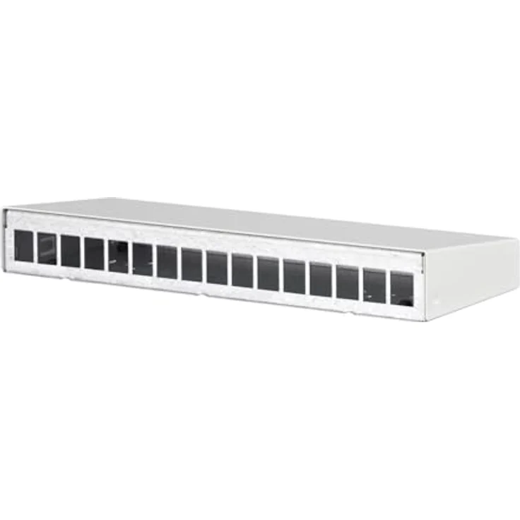 Metz Connect Keystone AP-Gehäuse 16 Port, reinweiß RAL9010, stabiles Stahlblechgehäuse für Einzelmodule, wandmontierbar – Bild 1