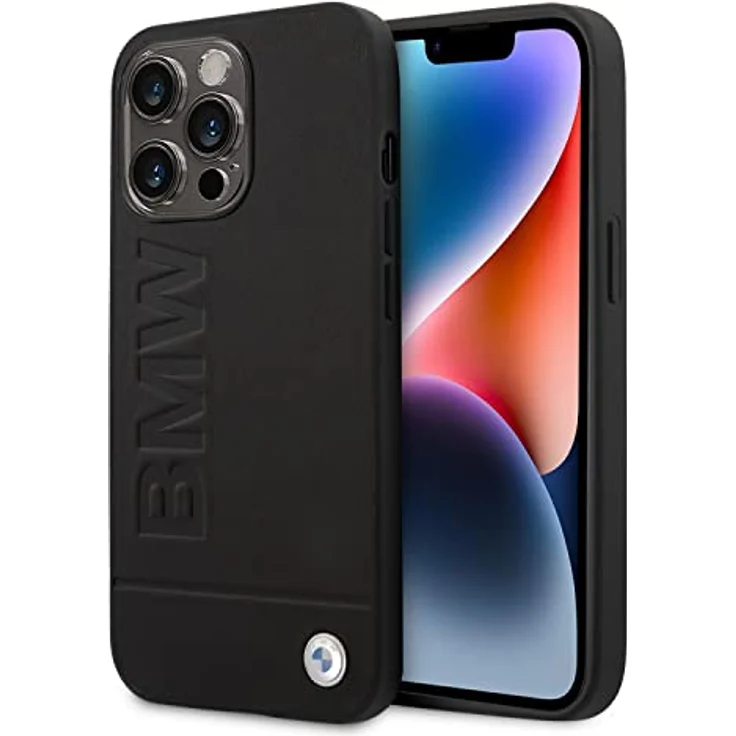 CG MOBILE Etui BMW BMHCP14XSLLBK Hülle für iPhone 14 Pro Max 6,7", schwarz, Leder Hardcase mit TPU/PC-Material – Bild 1