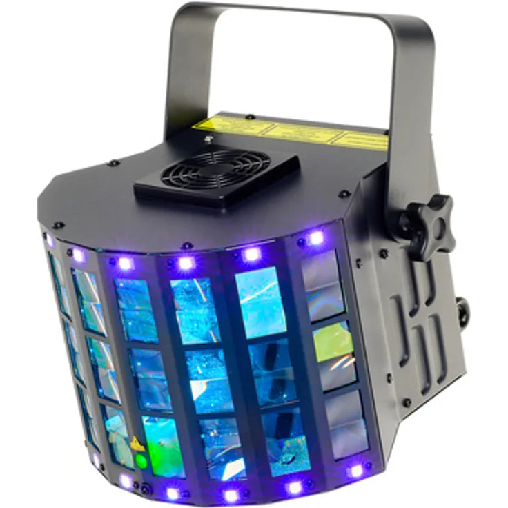 Varytec Razor Derby, kompakter LED-Derby mit Effektlaser, RGBW, DMX-ansteuerbar, schwarz