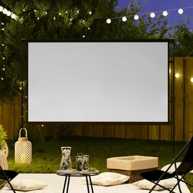 vidaXL Beamer Leinwand mit Ständer 108 Zoll 16:9, portable Projektionswand mit mattem Bildschirm und stabilen Doppelständern, ideal für Heimkino und Präsentationen – Bild 2