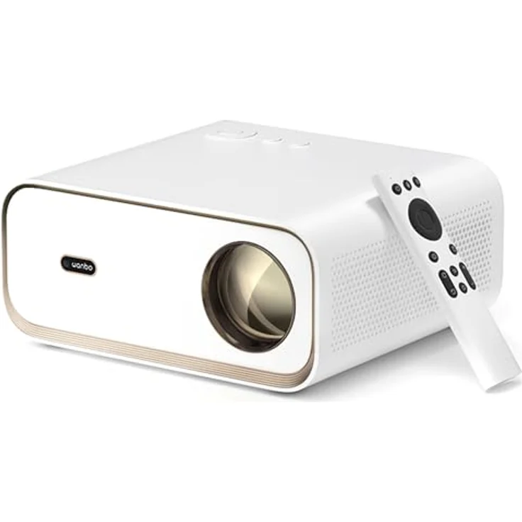WANBO X5 Filmprojektor, 1.100 ANSI Lumen, 1920 x 1080 Pixel, Gold, Weiß – Bild 1