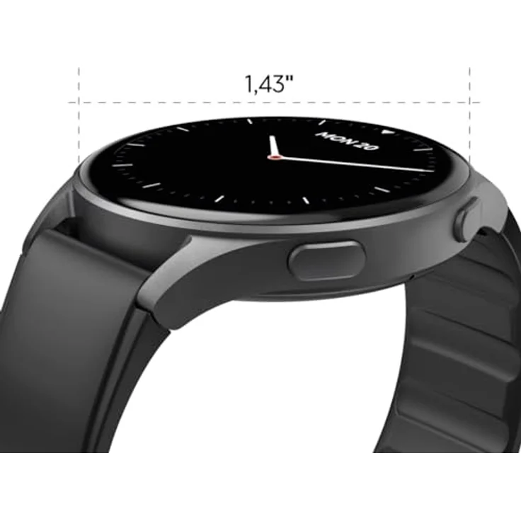 Hama Smartwatch 8900, GPS, AMOLED 1.43 Zoll, Telefonfunktion, Alexa, rund, Schwarz – Bild 5