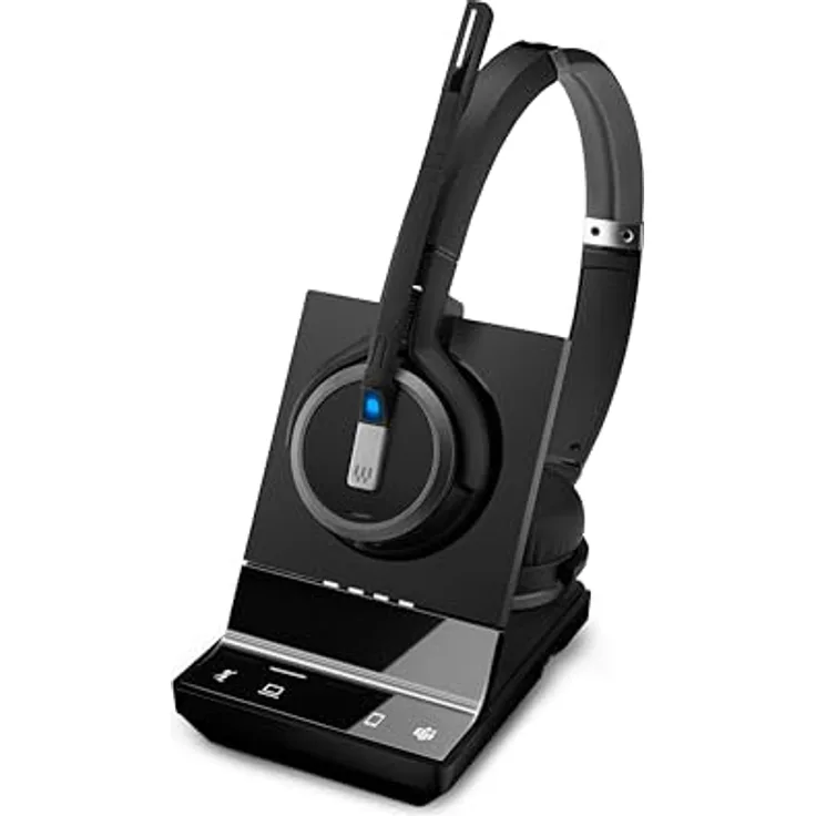 EPOS Impact SDW 5063T EU/UK/AUS - Drahtloses DECT-Headset, Optimiert für UC und Microsoft Teams, Dreifache Konnektivität