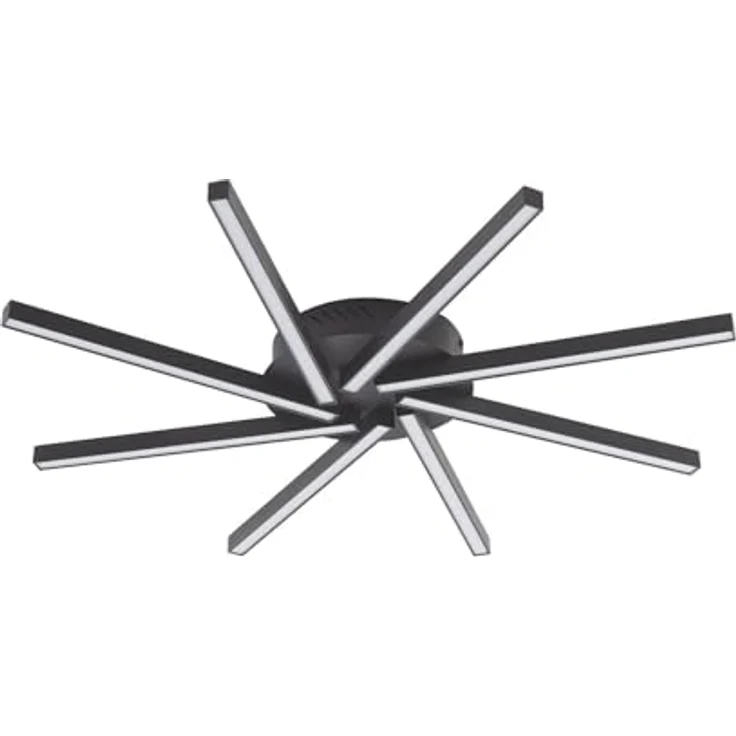 Lucande LED Deckenlampe dimmbar über Wandschalter, 43W warmweiß, Schwarz - Moderne Wohnzimmerlampe 4-stufig dimmbar – Bild 4
