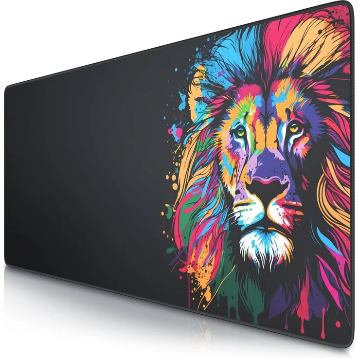 Titanwolf XXL Speed Gaming Mauspad 900 x 400 x 3 mm, rutschfest, abwaschbar, Colour Lion