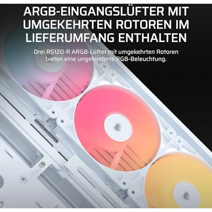 Corsair FRAME 4500X RS-R ARGB White Mid, PC Gehäuse für E-ATX, ATX, Micro-ATX und Mini-ITX, schwarz mit Sichtfenster aus gehärtetem Glas und USB 3.1 Anschluss – Bild 5