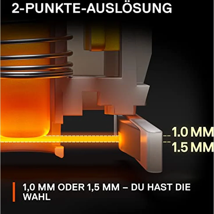 SteelSeries Apex 9 Mini - Mechanische Gaming-Tastatur - Optische Switches - 2-Punkt-Betätigung - Kompakter Esports Mini 60 % Formfaktor - Hotswap-fähige Switches - Deutsches (QWERTZ) Layout – Bild 5