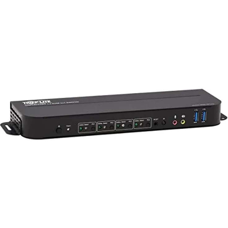 Tripp Lite B005-DPUA4 DisplayPort/USB KVM-Switch mit 4 Anschlüssen - 4K 60 Hz, HDR, HDCP 2.2, IR, DP 1.4, USB-Freigabe