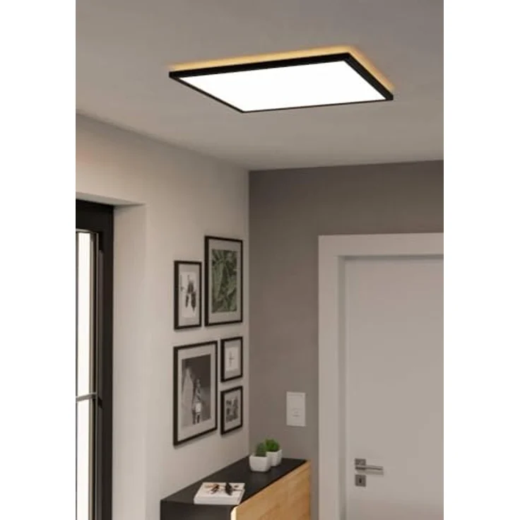 EGLO connect.z Smart Home LED Badezimmer Deckenleuchte Rovito-Z, ZigBee, App und Sprachsteuerung Alexa, warmweiß-kaltweiß, RGB, dimmbare Bad Deckenlampe, schwarz, IP44, 50x50 cm – Bild 3