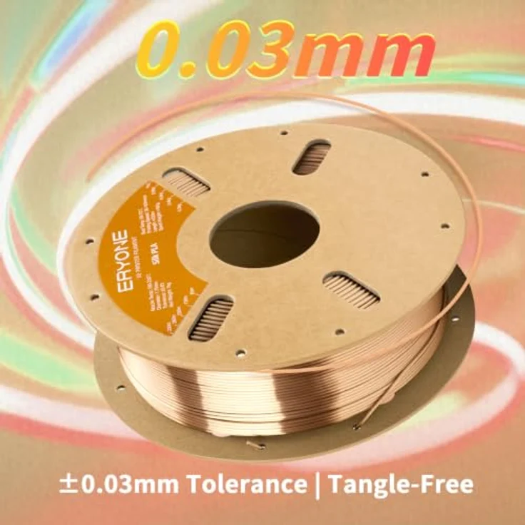 ERYONE Silk PLA Filament 1.75 mm, 3D Drucker Filament PLA Silk, Seiden PLA Roségold, 1 kg/Spule, ideal für kunstvolle Drucke, biokompatibel – Bild 4