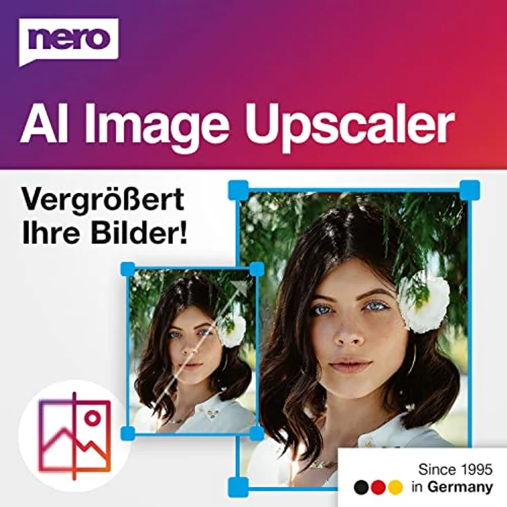 Nero AI Image Upscaler | Bilder vergrößern | Fotos schärfen | Skalieren auf 4K | Optimieren von Fotos | einfaches Nachschärfen | Windows 11 / 10 | (Unlimitierte Lizenz) für 1 PC – Bild 1