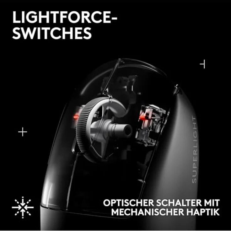 Logitech G PRO X Superlight 2, kabellose Gaming-Maus mit 44K-DPI-Sensor, 5 programmierbaren Tasten, 60 g, 8.000 Hz Signalrate, USB-C-Ladefunktion - Schwarz – Bild 5