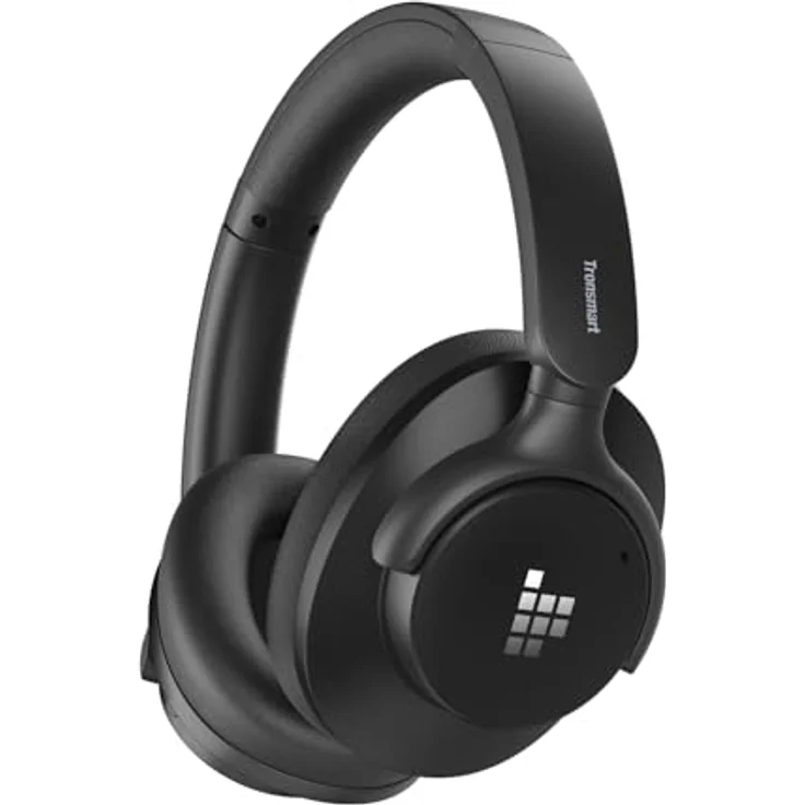 Tronsmart Q20S Hybrid Noise Cancelling Kopfhörer Kabellos, Over Ear mit Mikrofon, Hi-Res-Audio, 60 Stunden Wiedergabezeit, Deep Bass, individueller EQ über App, Schwarz, für unterwegs, Homeoffice – Bild 1