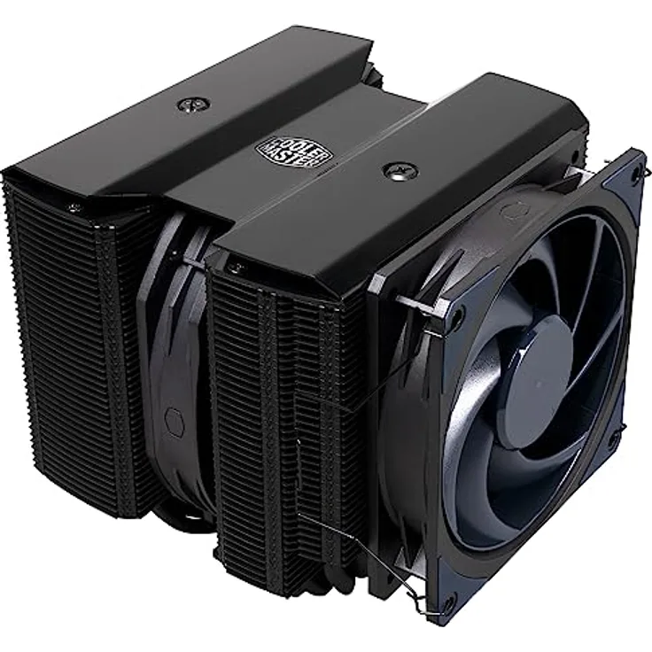 Cooler Master MasterAir MA824 Stealth CPU-Kühler – Dualer Kühlkörper, Push-Pull Mobius 135 & 120 Lüfter, 8 supraleitende Verbundwärmerohre, voller RAM-Freiraum – kompatibel mit Intel- und AMD-Sockeln