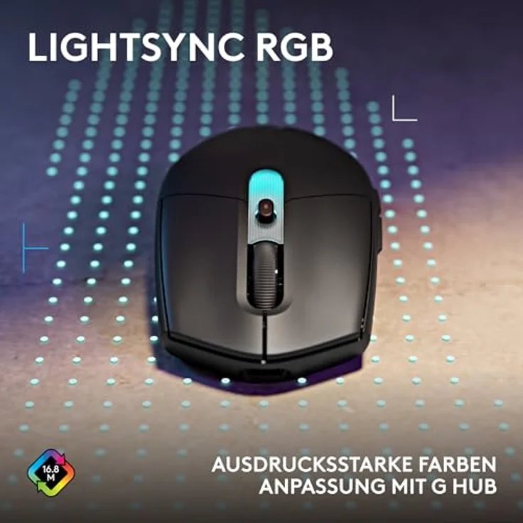 LOGITECH G305 X SUPERLIGHT Gaming-Maus, kabellos, HERO 44K-Sensor, 61 g, RGB-Beleuchtung, schwarz – Bild 8
