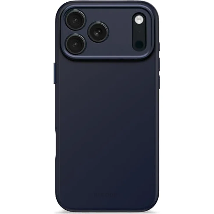 Decoded Silikonhülle für iPhone 17 Pro Max, Antibakterielle Beschichtung, MagSafe Kompatibel, Fallschutz, Kratzfest, Metallknöpfe, Dunkel Blau – Bild 1