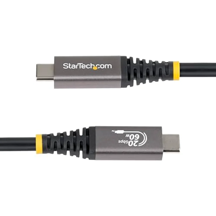 StarTech.com USB4 Kabel, 3m, 20Gbps, USB-IF-zertifiziert, 60W, 4K 120Hz DP2.1, TPE-Mantel, Schwarz – Bild 3