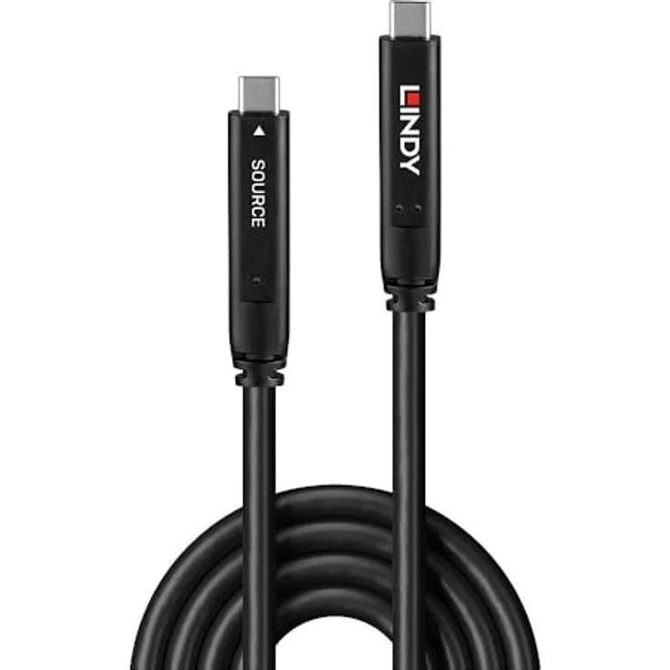 LINDY USB 3.2 Gen 2 & DP 1.4 Typ C Hybridkabel, 10m, 10Gbps, Schwarz, 4K@144Hz, 60W Power Delivery – Bild 2