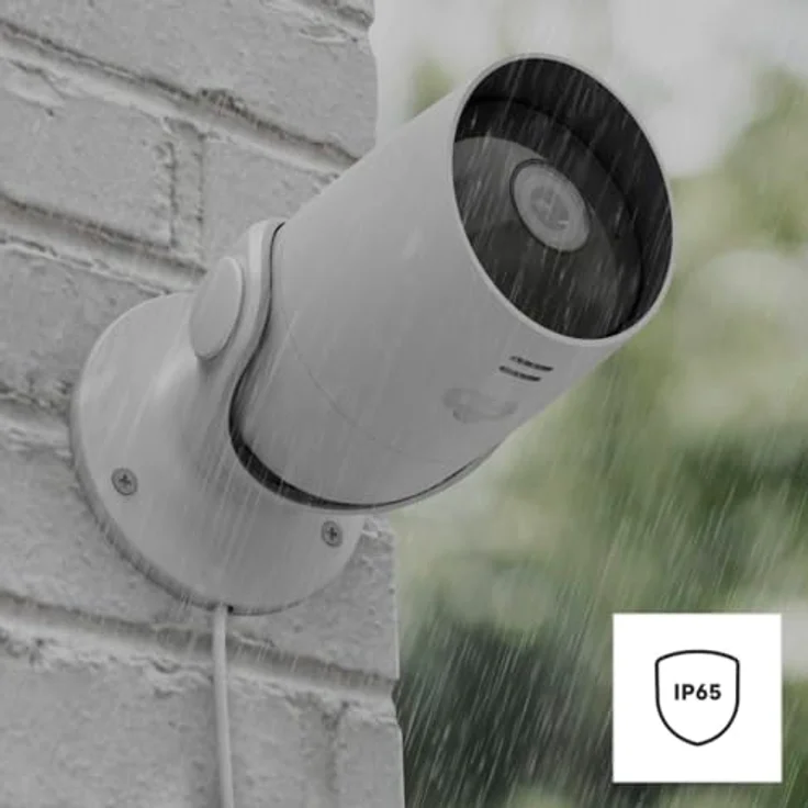 Hama Überwachungskamera WLAN (WLAN Kamera f. außen, Outdoor-Kamera mit Sprach- u. App-Steuerung, wetterfeste Außenkamera mit Bewegungsmelder, Nachtsicht, 2-Wege-Audio, Aufzeichnung, 1080p) weiß – Bild 3