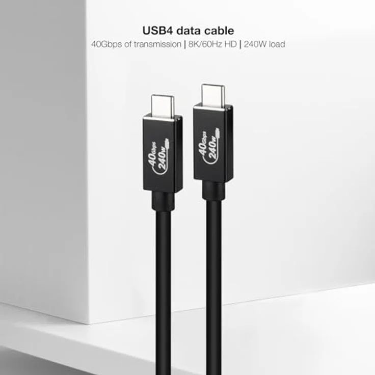Nanocable USB-C-Kabel 10.01.5001, 1 m in Schwarz, 40 Gbps, HDR Technologie – Bild 2