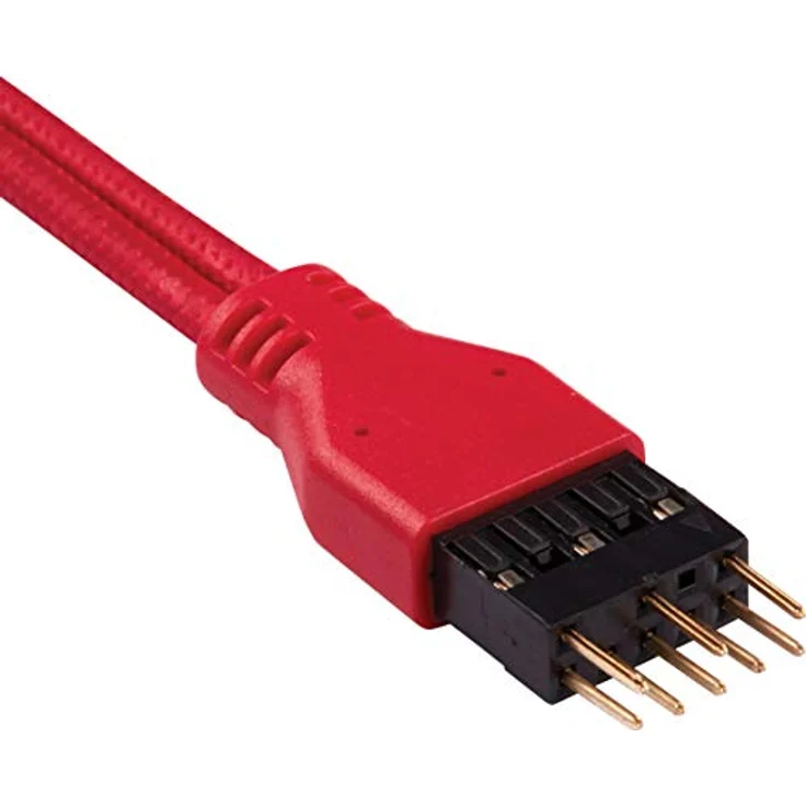 Corsair Premium Sleeved Front Panel Extension Kabel Verlängerungskit, Rot – Bild 4