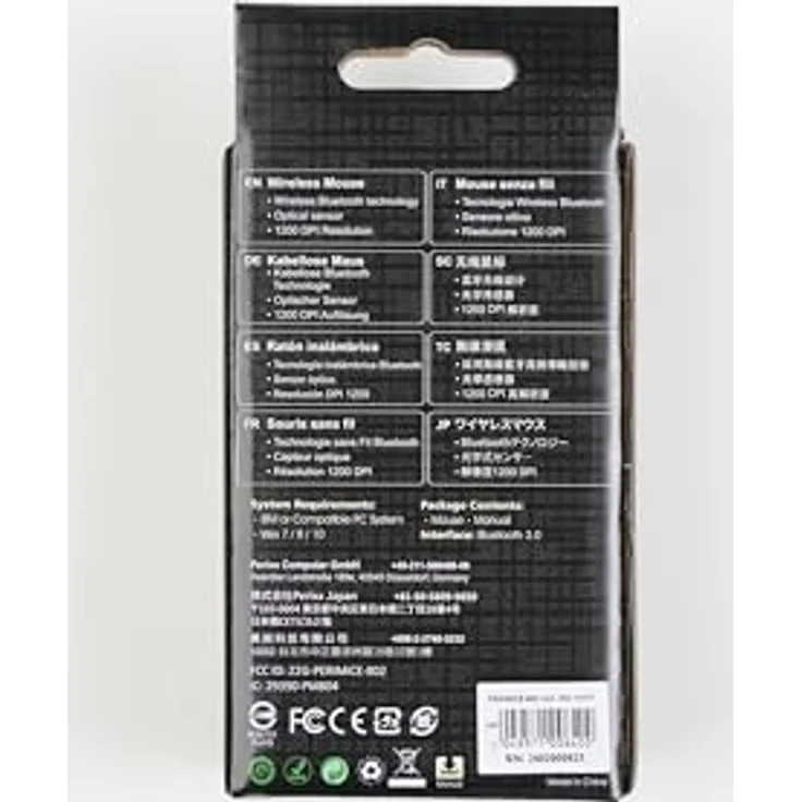 Perixx PERIMICE-802 Bluetooth-Maus, tragbares Design, 1000 DPI, Graphitgrau/Silber – Bild 3