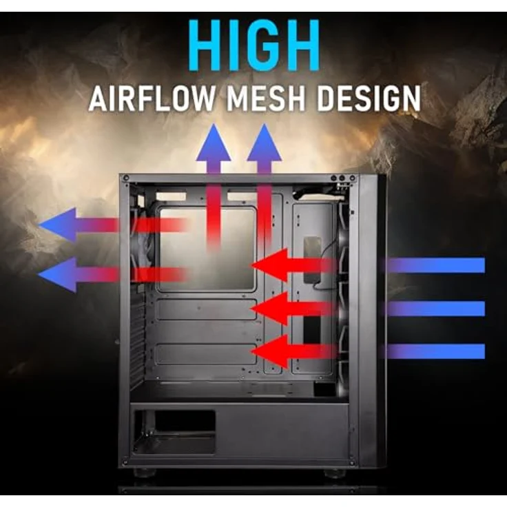 BitFenix Apollo Media Tower PC Gehäuse, Schwarz, mit 4 ARGB 120 mm Lüftern und hohem Luftstrom – Bild 7