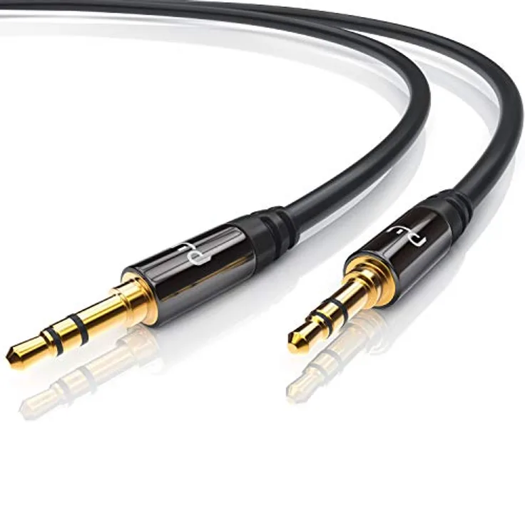 CSL Aux Kabel 3.5mm Audio Kabel 2m Klinkenkabel 3,5mm Audiokabel für Smartphones Apple iPhone iPad Tablets Auto Kopfhörer Echo Dot KFZ Stereoanlagen MP3 Player