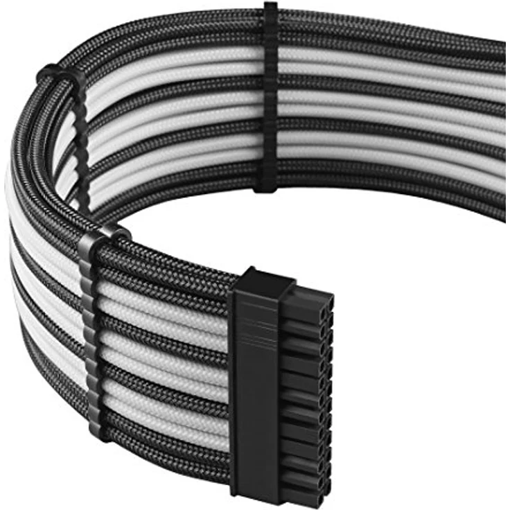 CableMod PRO Series ModMesh C-Series RMi & RMx Cable Kit - Stromkabelkit - geformt - Schwarz, weiß (CM-PCSR-FKIT-NKKW-R) – Bild 3
