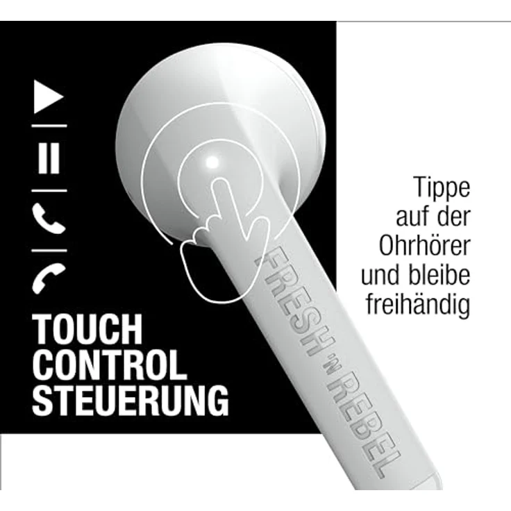 Fresh n Rebel Twins Core True Wireless Earbuds Ice Grey, Kopfhörer mit 6 Stunden Akkulaufzeit – Bild 3