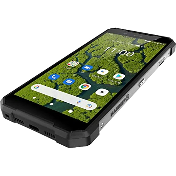 Hammer H Explorer Plus Eco, 5,7" HD+ IPS-Display, 4 GB RAM / 64 GB interner Speicher, USB-C, GPS und A-GPS, Android 11, Batterie 5000 mAh, IP69, 13 Mpx, 4G LTE, Dual-SIM, Silber – Bild 3