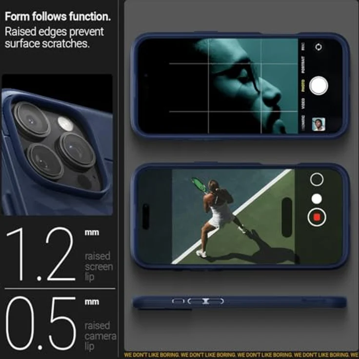 Caseology Parallax Mag für iPhone 16 Pro Hülle - Ergonomischer 3D Hexa Cube, Militärqualität, Fallschutz - Midnight Blue – Bild 5