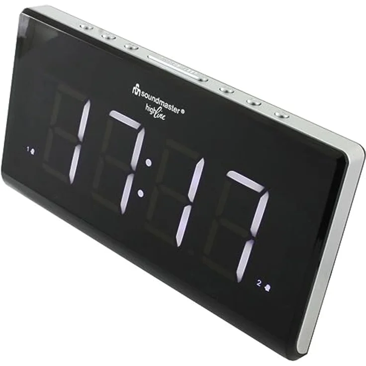 Soundmaster UR8400 Jumbo-LED-Alarm UKW-PLL Uhrenradio Radiowecker mit 2 Weckzeiten und dimmbaren Display – Bild 1