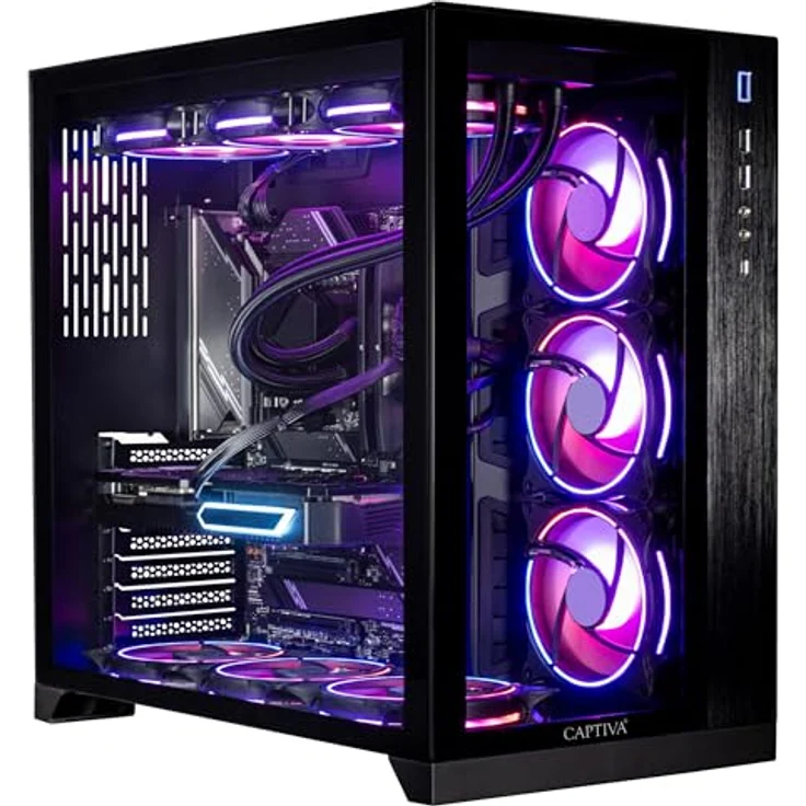 Captiva PC Highend Gaming R90-357, Ryzen 9 9950X3D/RTX5070 Ti 16GB GDDR7/SSD 2TB/64GB/WLAN/Windows 11 Home 64-bit, schwarz – Bild 1