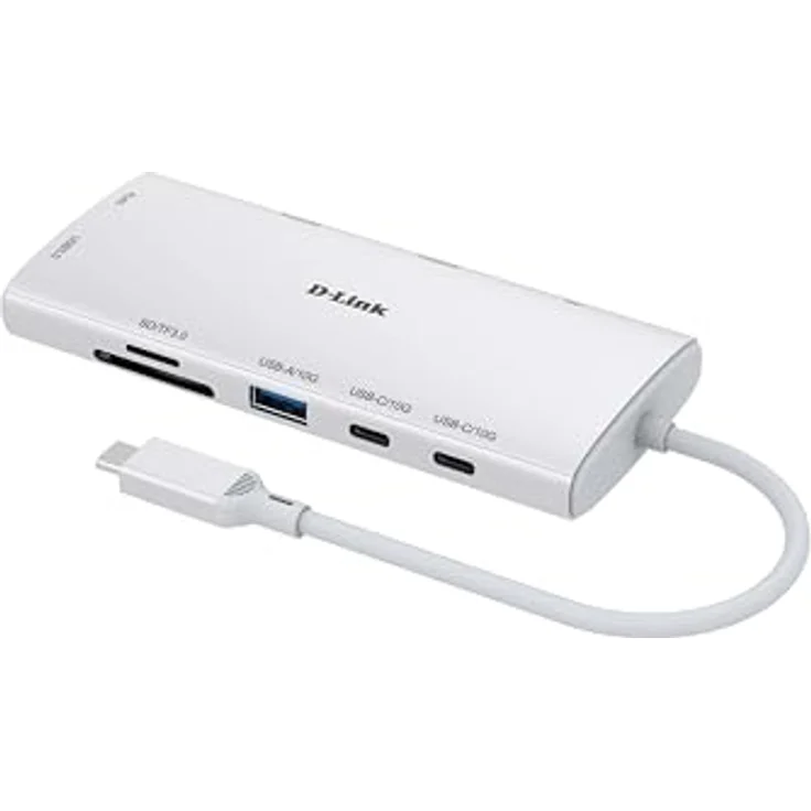 D-Link DUP-A01 USB-C Hub 10-in-1, 2x HDMI 4K@60Hz, USB 3.1/3.0, 100W Power Delivery, SD/microSD, Gigabit Ethernet, Dockingstation für MacBook und Windows Laptops – Bild 2