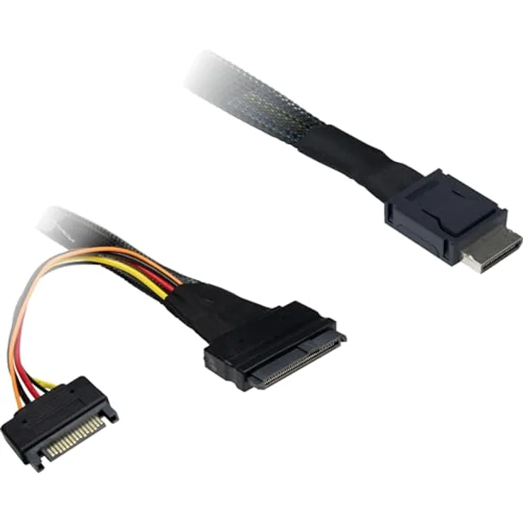 Inter-Tech Datenkabel SFF-8611 4i - SFF-8639, Hochwertiges SATA-Kabel für schnelle Datenübertragung