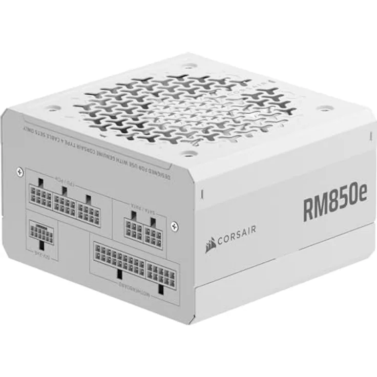 Corsair RM850e (2025) Vollständig Modulares ATX-Netzteil, Weiß, Cybenetics Gold-Effizienz, 105°C-Kondensatoren, Moderner Standby-Modus